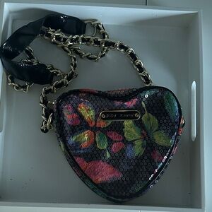 Betsey Johnson Colorful Sequin Heart Crossbody Bag